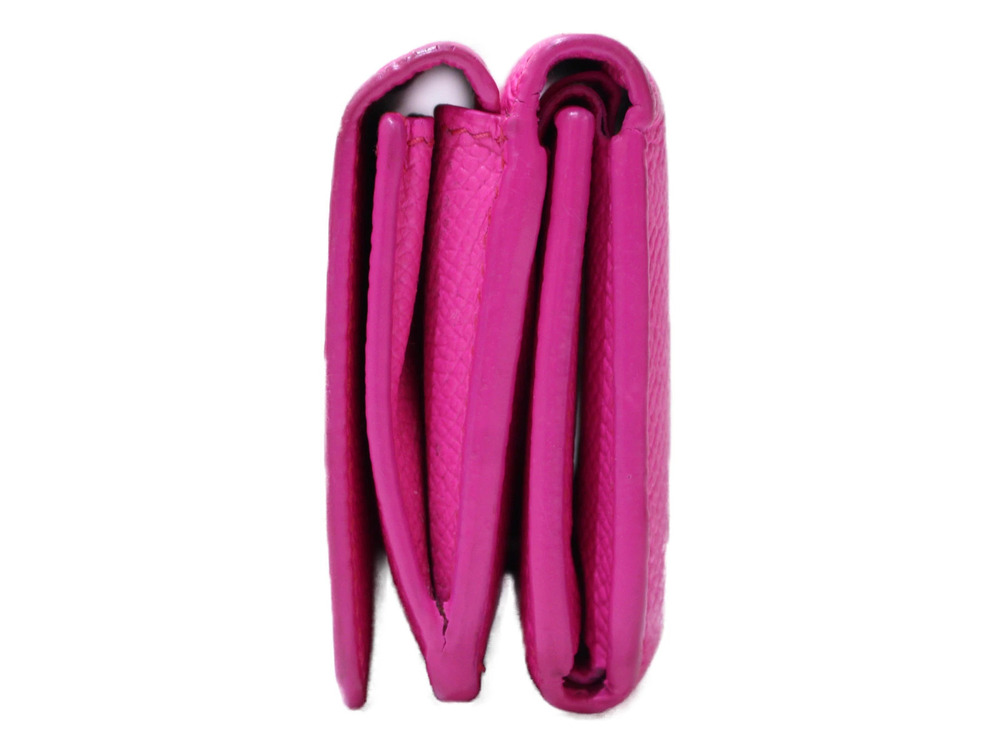 Balenciaga Tri Pink Wallet Compact fold Leather Pink